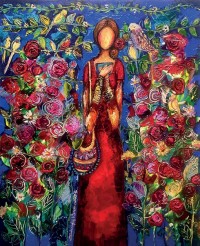 Shazly Khan, My little piece of heaven on earth - my secret garden, 24 x 30 Inch, Acrylic on Canvas, Figurative Paintings, AC-SZK-142